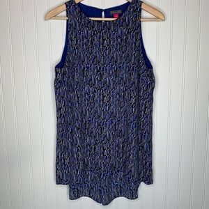 Vince Camuto sleeveless blouse black blue size S